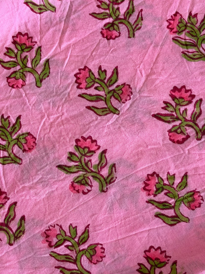 Pure Cotton Hand Block Printed Suit Set with Mulmul Dupatta