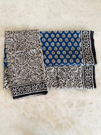 Pure Cotton Hand Block Printed Suit Set with Mulmul Dupatta