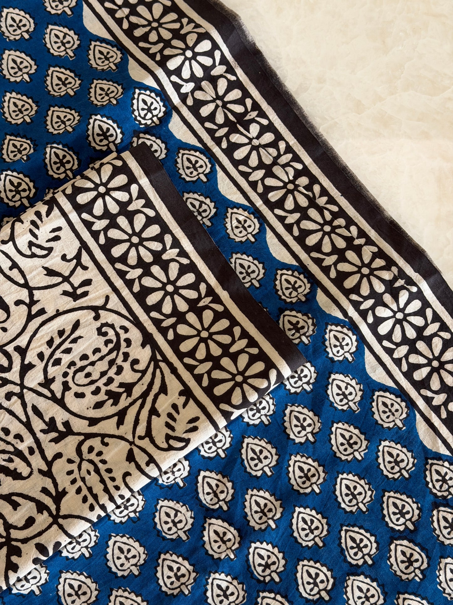 Pure Cotton Hand Block Printed Suit Set with Mulmul Dupatta