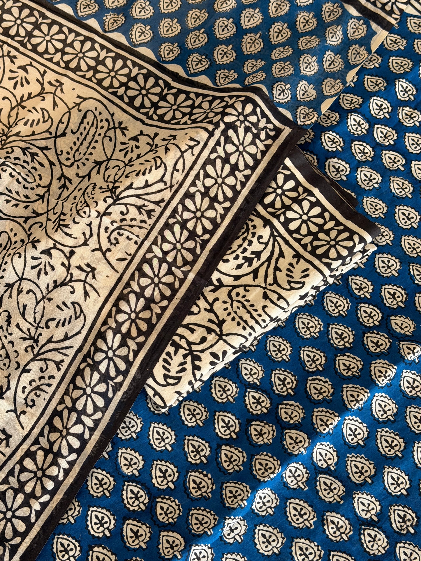 Pure Cotton Hand Block Printed Suit Set with Mulmul Dupatta