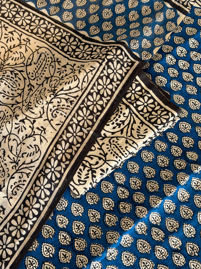 Pure Cotton Hand Block Printed Suit Set with Mulmul Dupatta