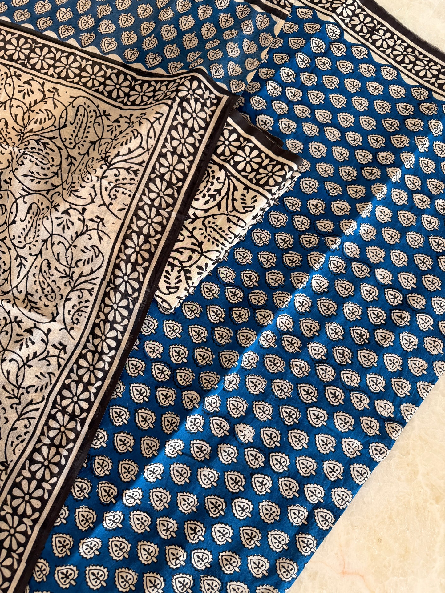 Pure Cotton Hand Block Printed Suit Set with Mulmul Dupatta