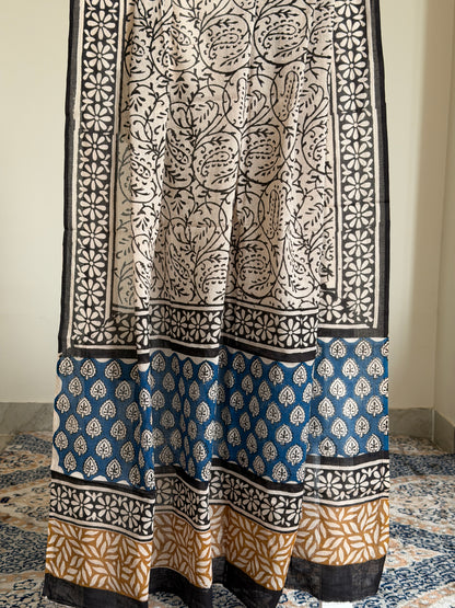 Pure Cotton Hand Block Printed Suit Set with Mulmul Dupatta