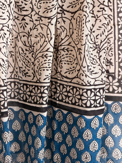 Pure Cotton Hand Block Printed Suit Set with Mulmul Dupatta