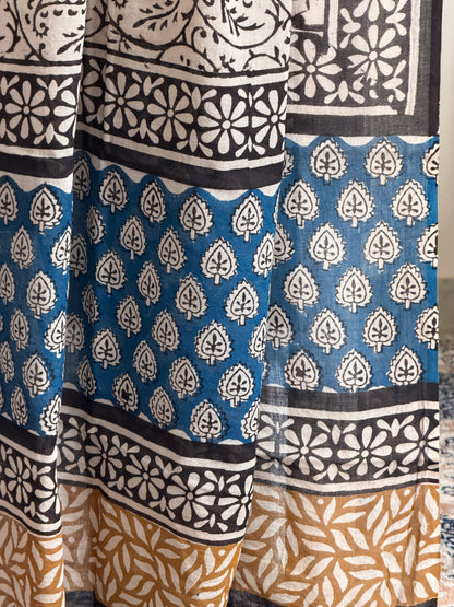 Pure Cotton Hand Block Printed Suit Set with Mulmul Dupatta