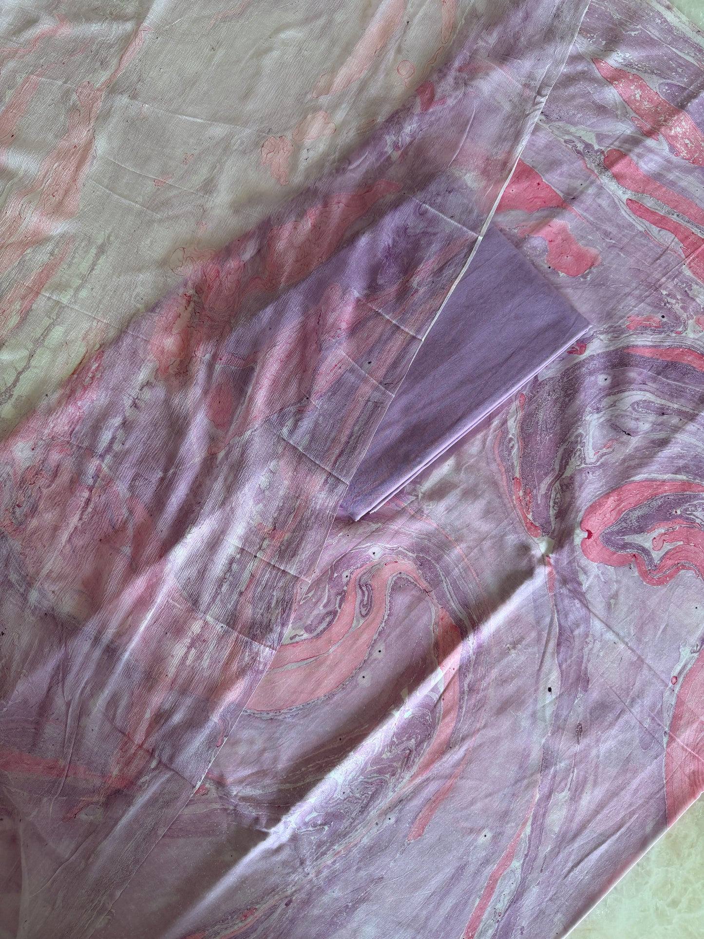 Hand Painted Cotton Suit Set with Chiffon Dupatta