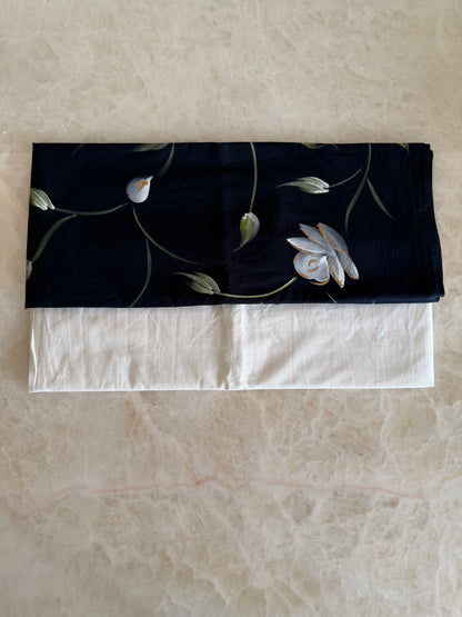 Hand Painted Cotton Suit Set with Chiffon Dupatta