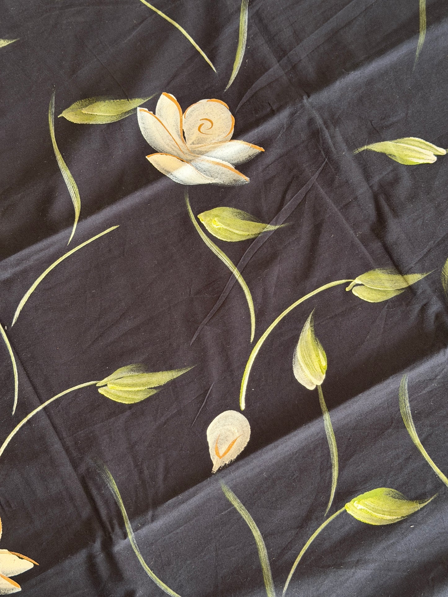 Hand Painted Cotton Suit Set with Chiffon Dupatta
