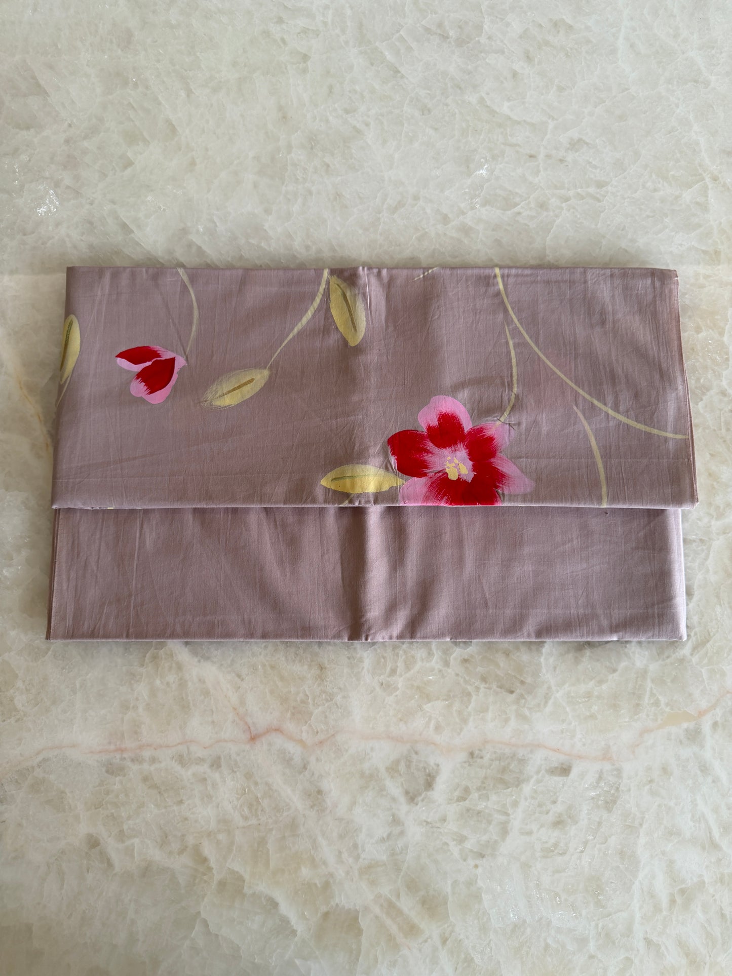 Hand Painted Cotton Suit Set with Chiffon Dupatta