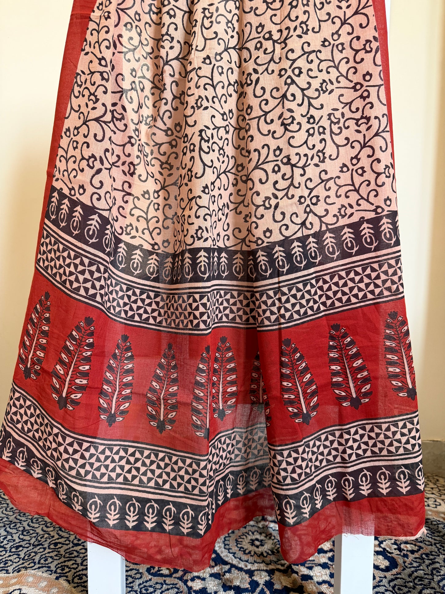 Pure Cotton Handblock Print 3 piece Unstitched Suit Set