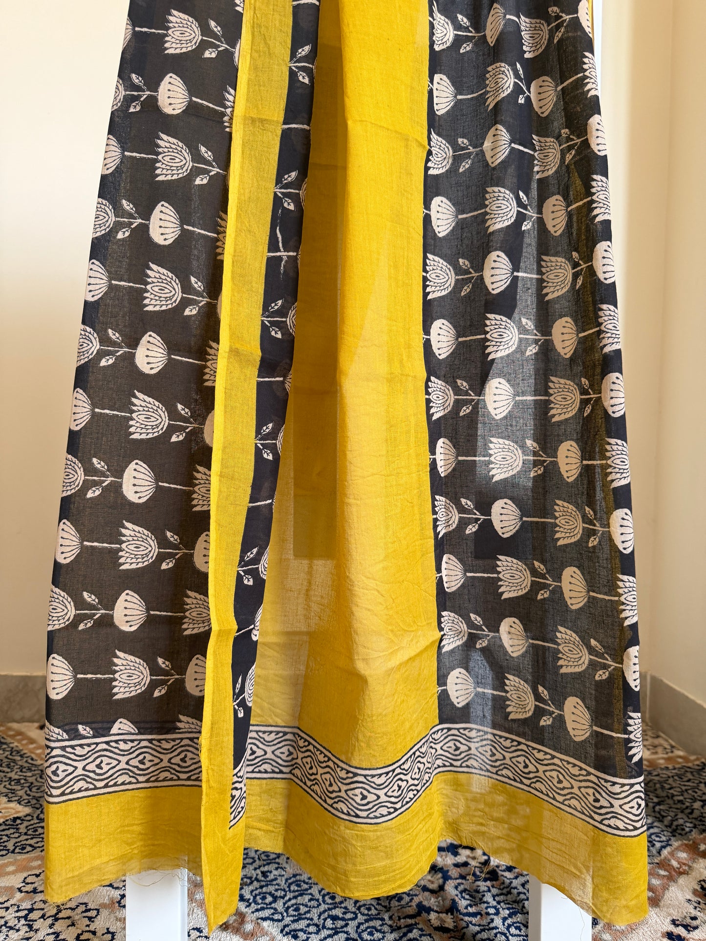 Pure Cotton Handblock Print 3 piece Unstitched Suit Set