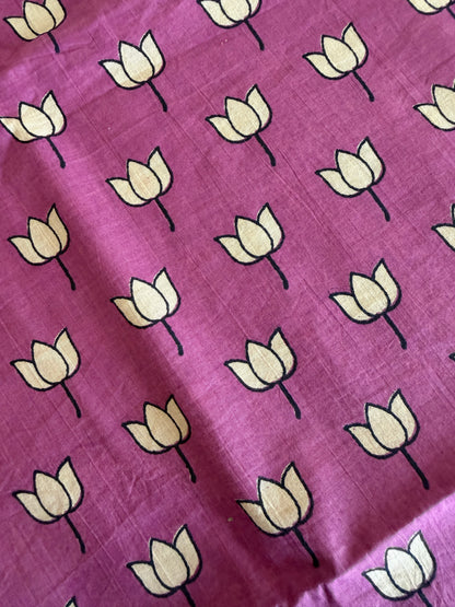 Pure Cotton Handblock Print 3 piece Unstitched Suit Set