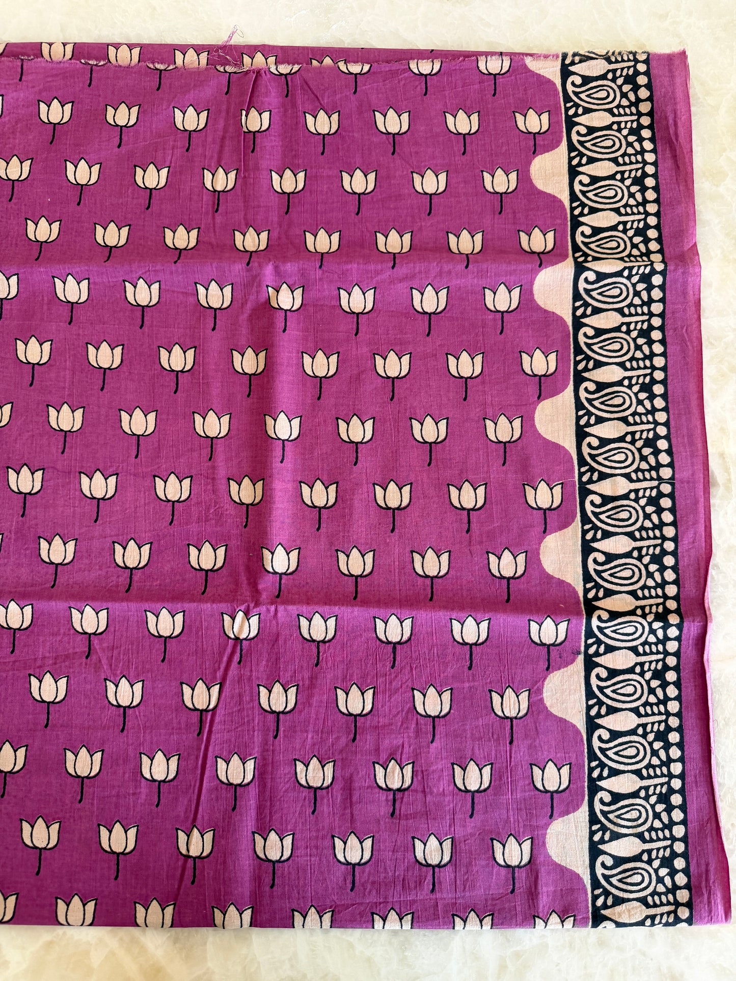 Pure Cotton Handblock Print 3 piece Unstitched Suit Set