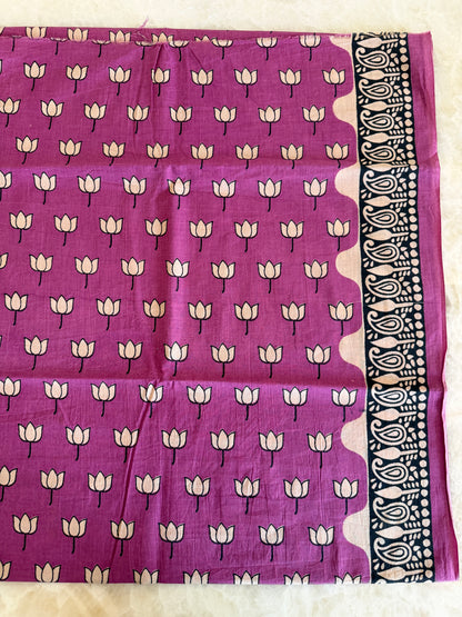 Pure Cotton Handblock Print 3 piece Unstitched Suit Set