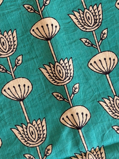 Pure Cotton Handblock Print 3 piece Unstitched Suit Set