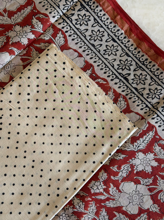 Chanderi Silk Unstitched 3 Piece Suit Set