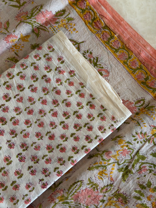Chanderi Silk Unstitched 3 Piece Suit Set