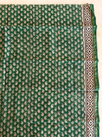 Chanderi Silk Unstitched 3 Piece Suit Set