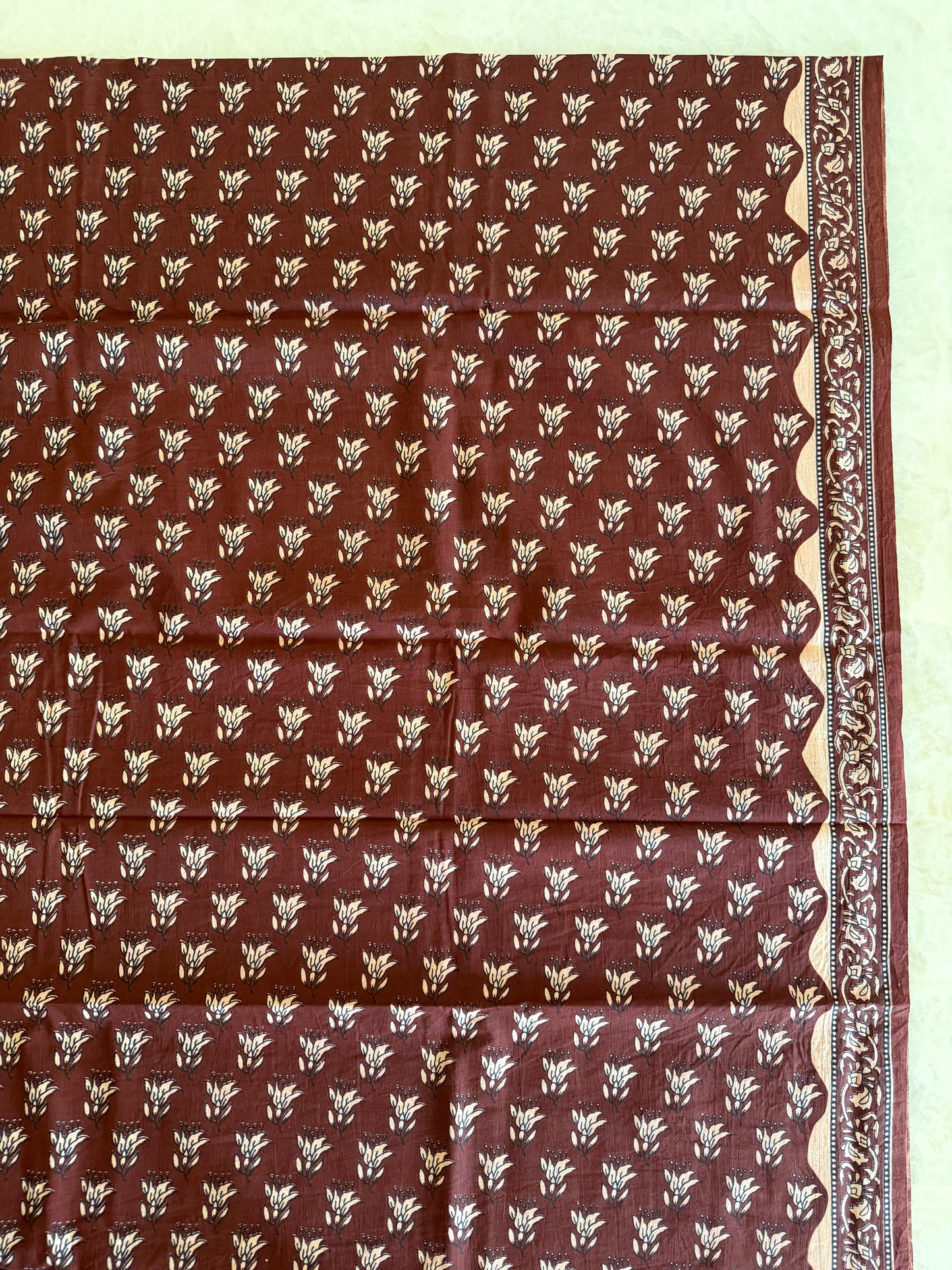 Pure Cotton Handblock Print 3 piece Unstitched Suit Set