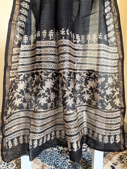 Chanderi Silk Unstitched 3 Piece Suit Set
