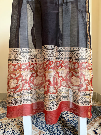 Chanderi Silk Unstitched 3 Piece Suit Set