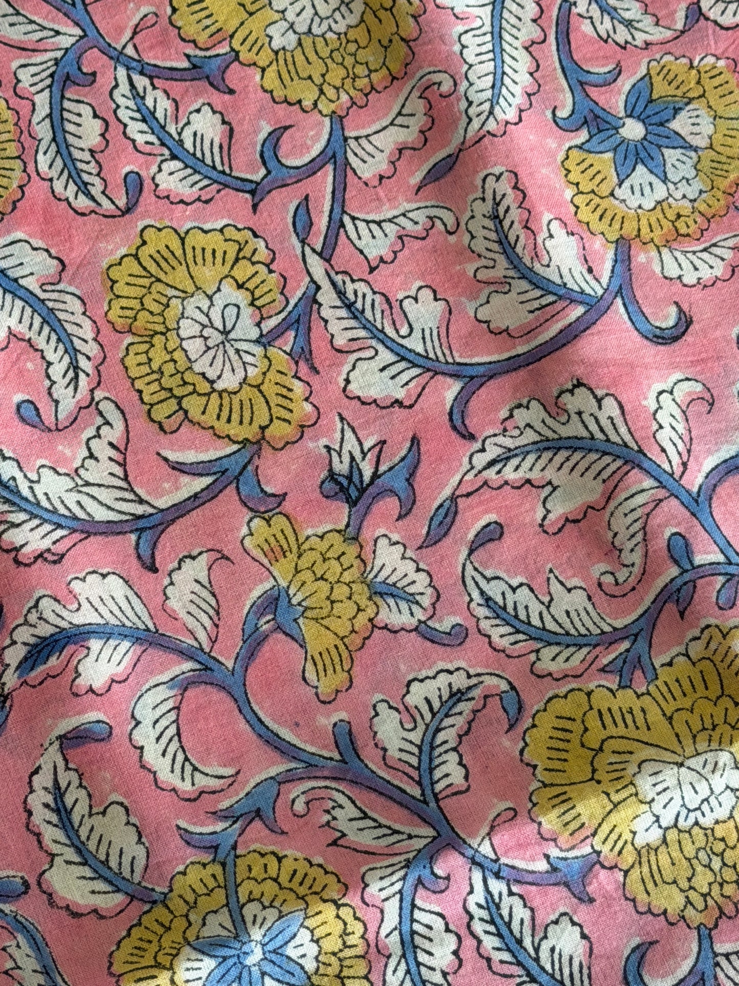 Pure Cotton Hand Block Printed Suit Set with Chiffon Dupatta