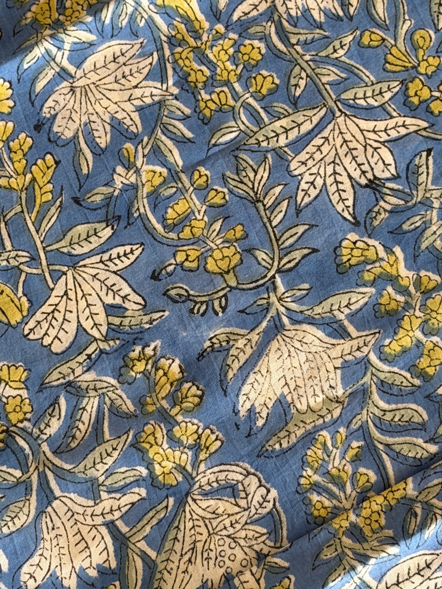 Pure Cotton Hand Block Printed Suit Set with Chiffon Dupatta