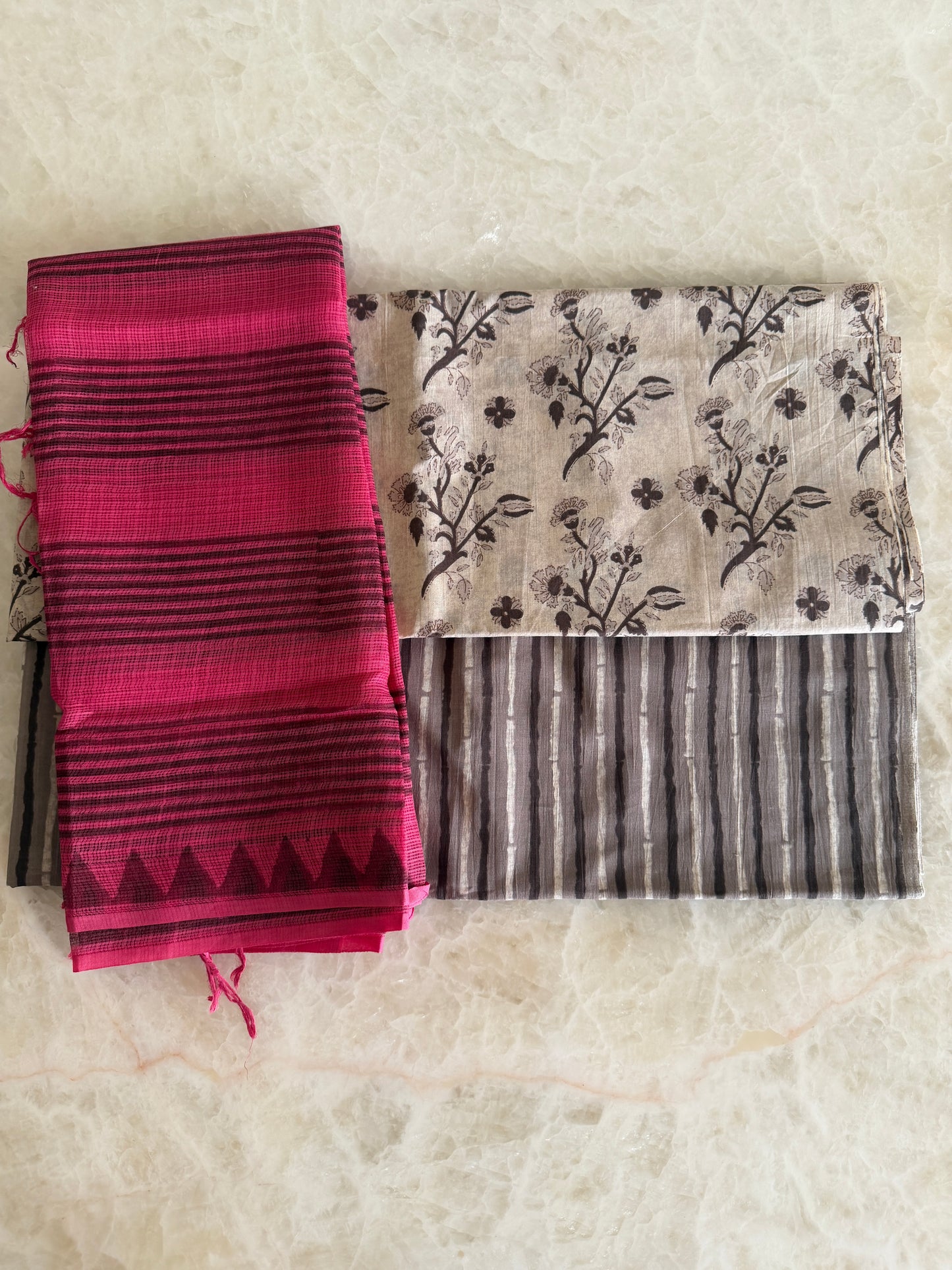Pure Cotton Hand Block Printed Suit Set with Kota Dupatta