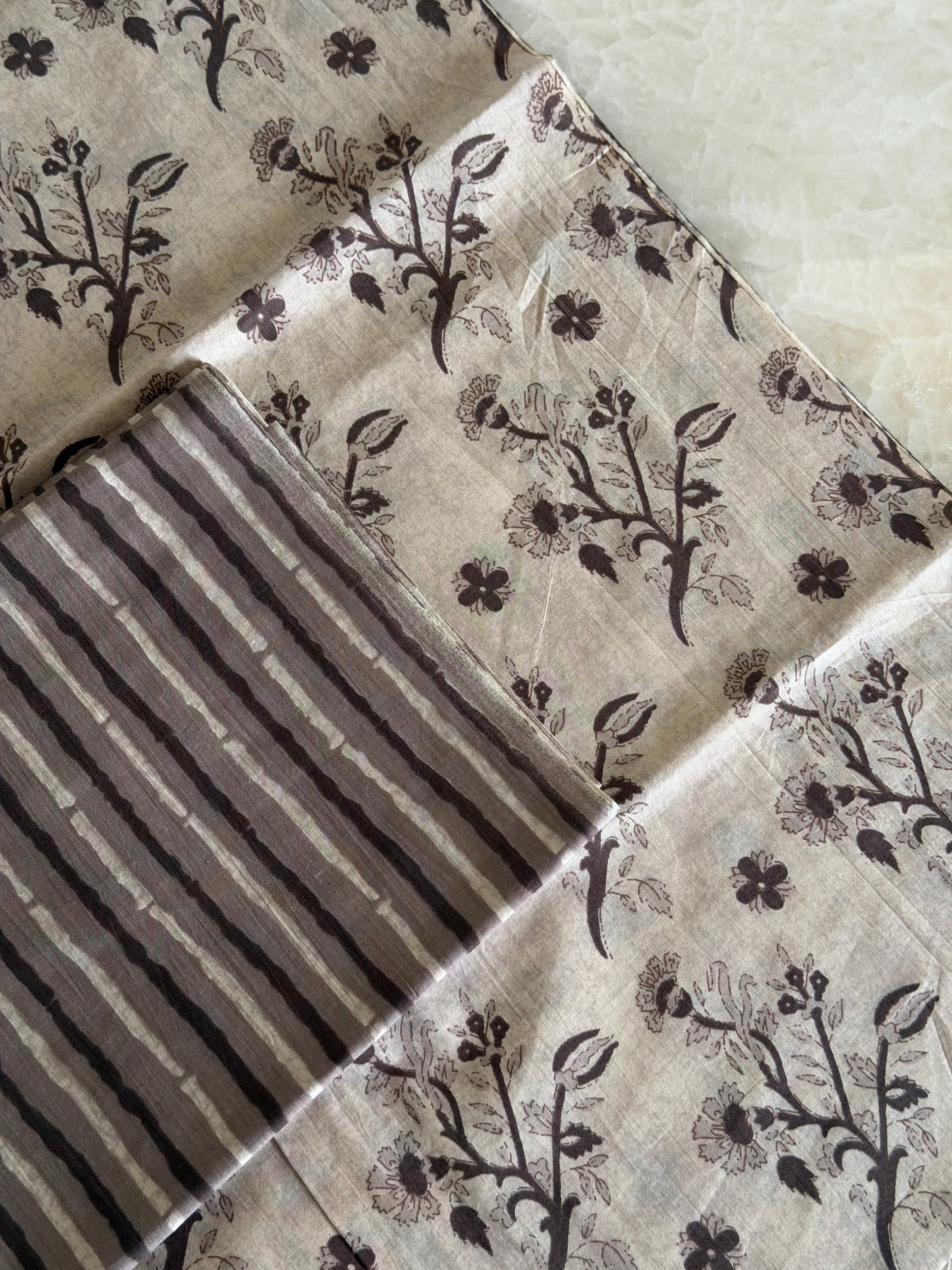 Pure Cotton Hand Block Printed Suit Set with Kota Dupatta