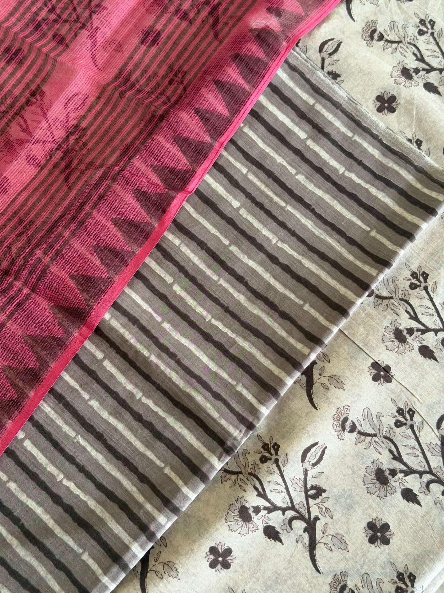 Pure Cotton Hand Block Printed Suit Set with Kota Dupatta