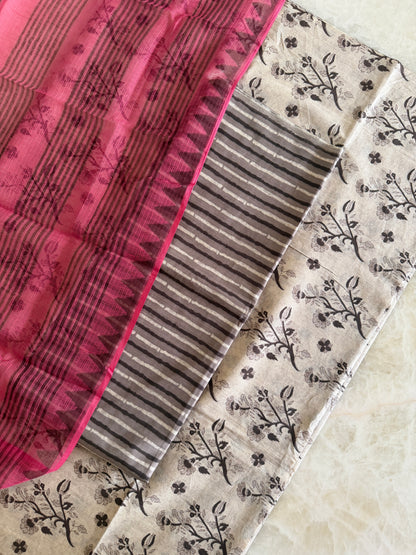 Pure Cotton Hand Block Printed Suit Set with Kota Dupatta