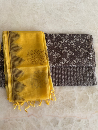 Pure Cotton Hand Block Printed Suit Set with Kota Dupatta
