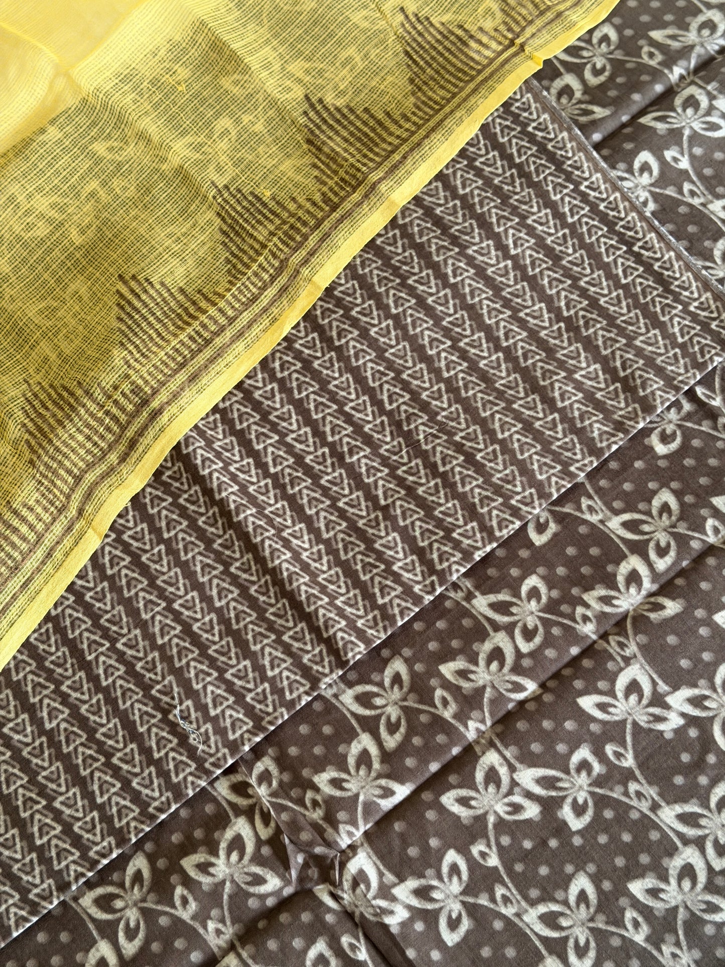 Pure Cotton Hand Block Printed Suit Set with Kota Dupatta