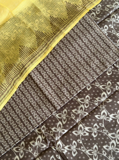 Pure Cotton Hand Block Printed Suit Set with Kota Dupatta