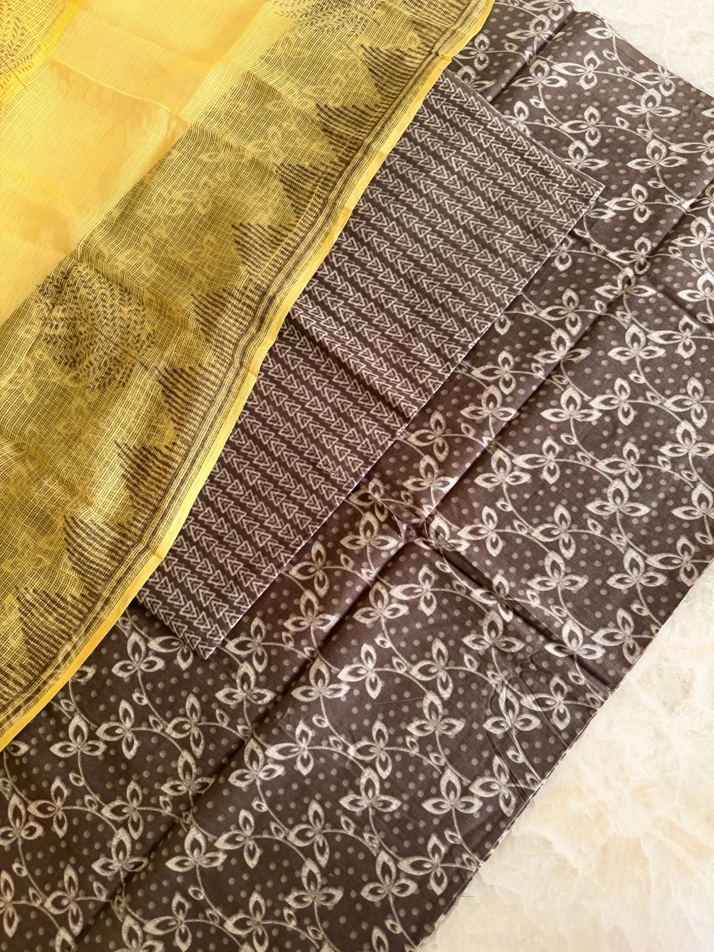 Pure Cotton Hand Block Printed Suit Set with Kota Dupatta