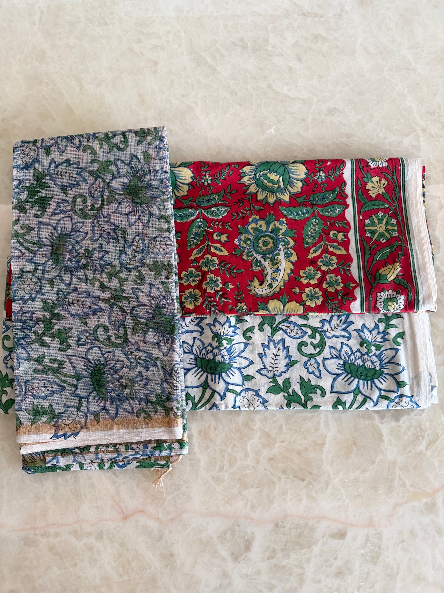 Pure Cotton Hand Block Printed Suit Set with Kota Dupatta