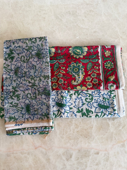 Pure Cotton Hand Block Printed Suit Set with Kota Dupatta