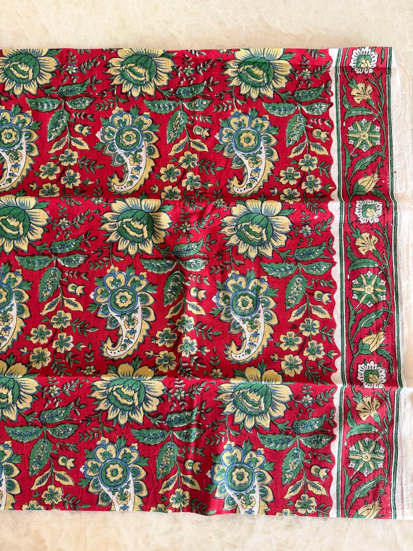 Pure Cotton Hand Block Printed Suit Set with Kota Dupatta