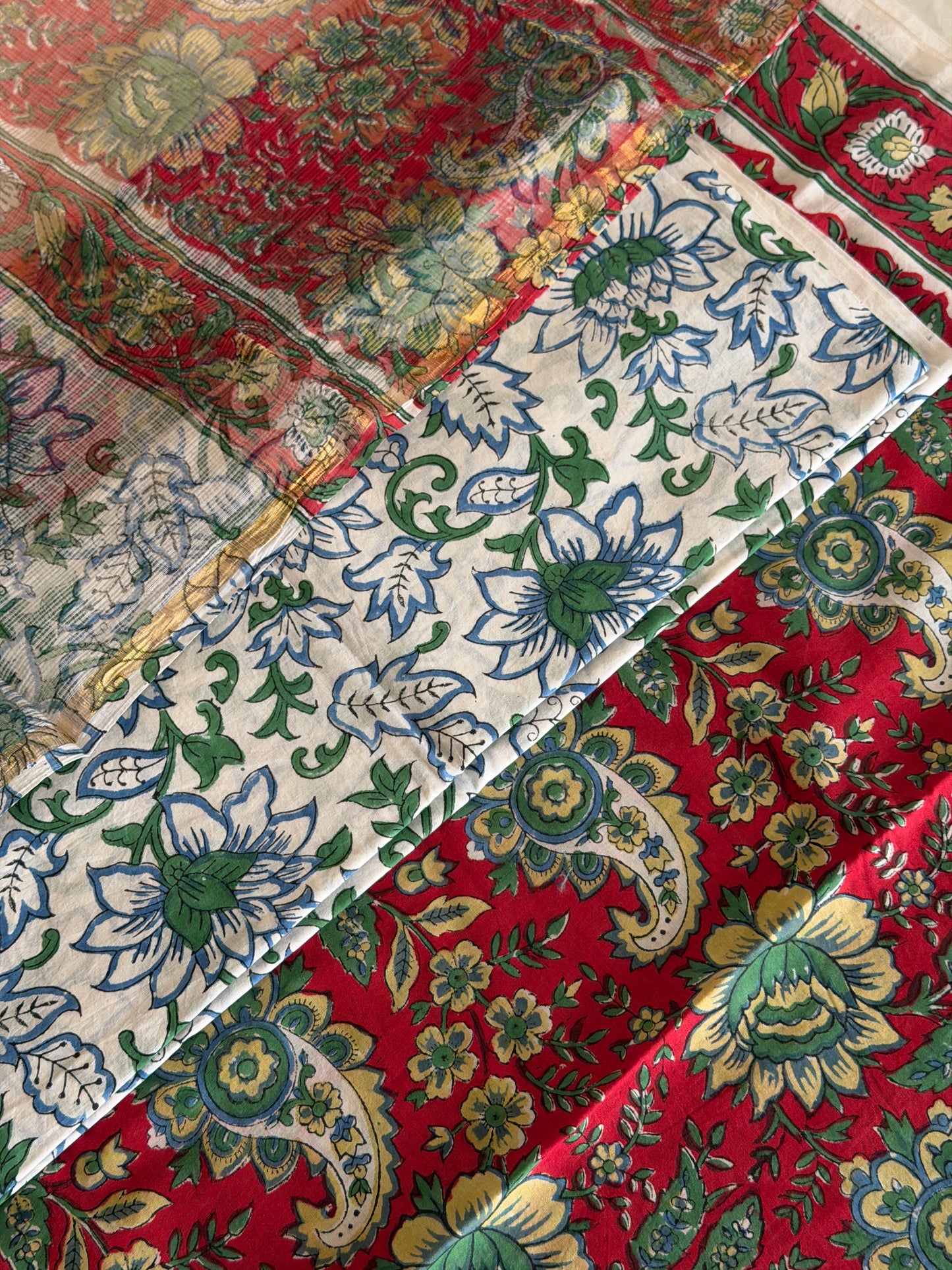 Pure Cotton Hand Block Printed Suit Set with Kota Dupatta