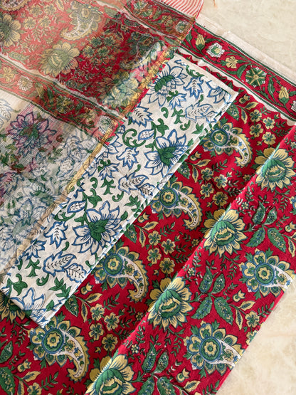 Pure Cotton Hand Block Printed Suit Set with Kota Dupatta