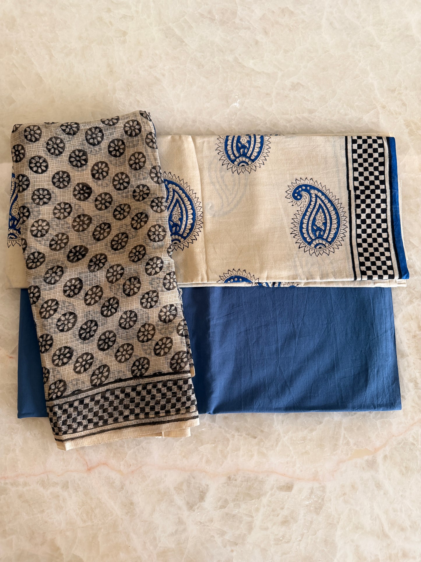 Pure Cotton Hand Block Printed Suit Set with Kota Dupatta